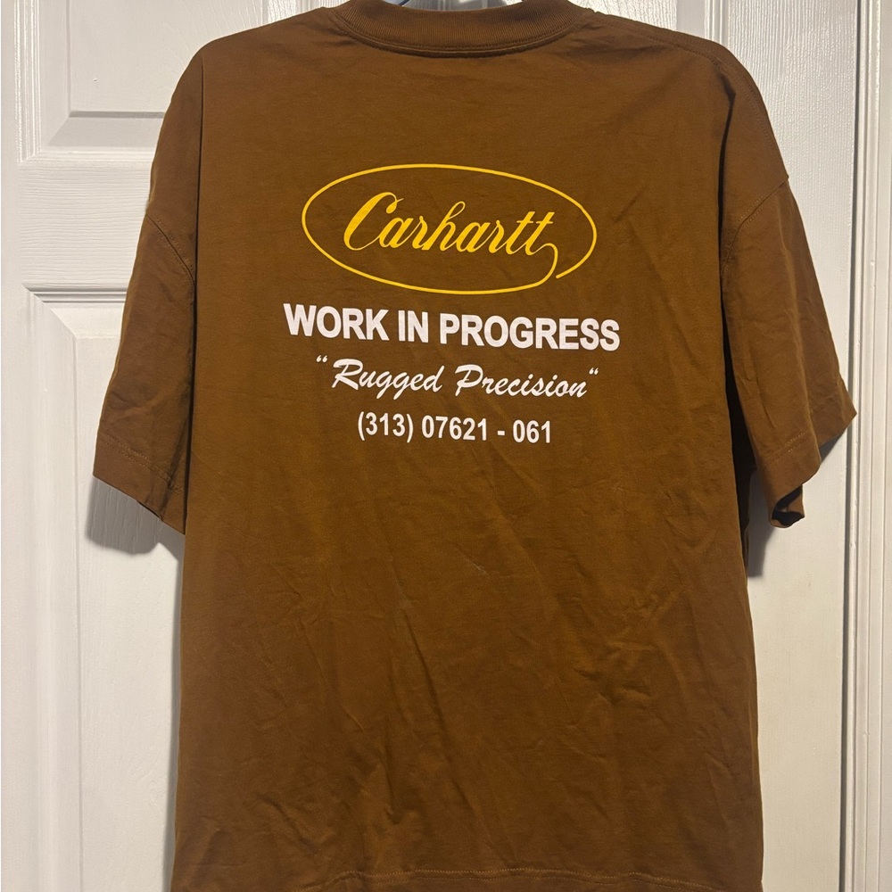 Carhartt “WIP” work in progress Brown Short Sleeve Tee Casual Workwear
